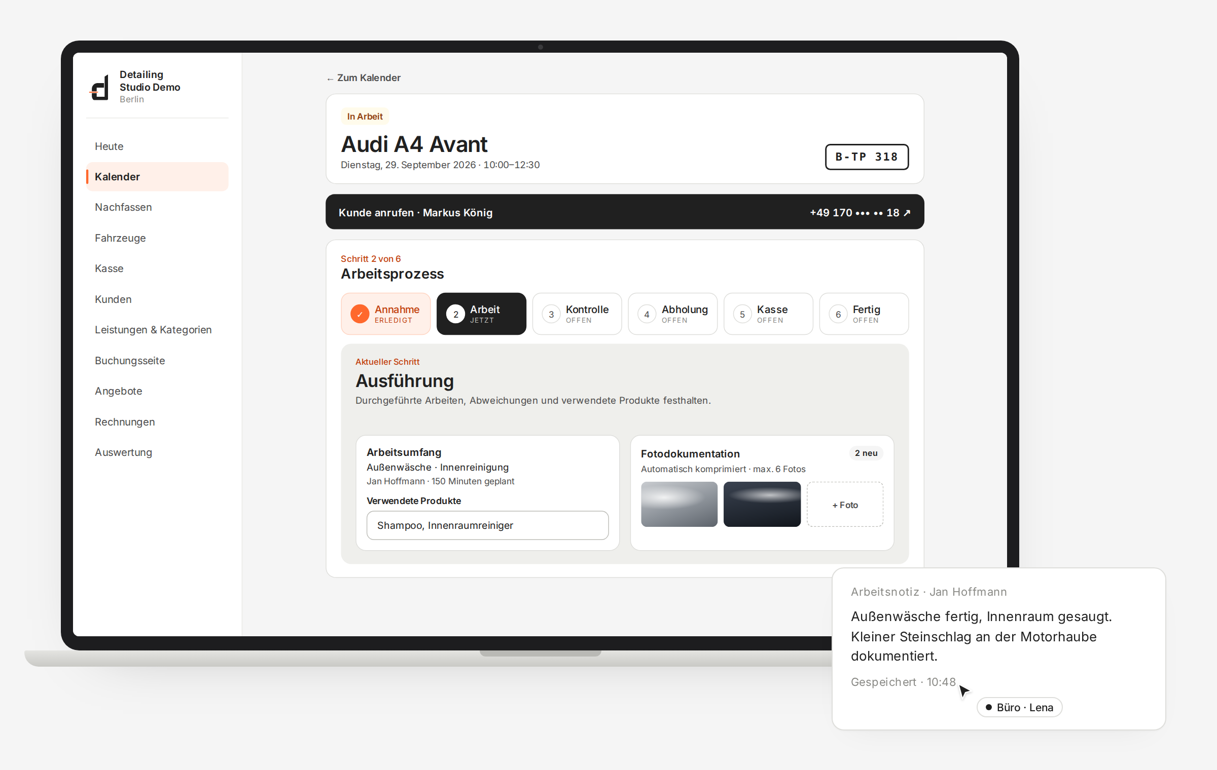 Detailflow: Fahrzeughistorie